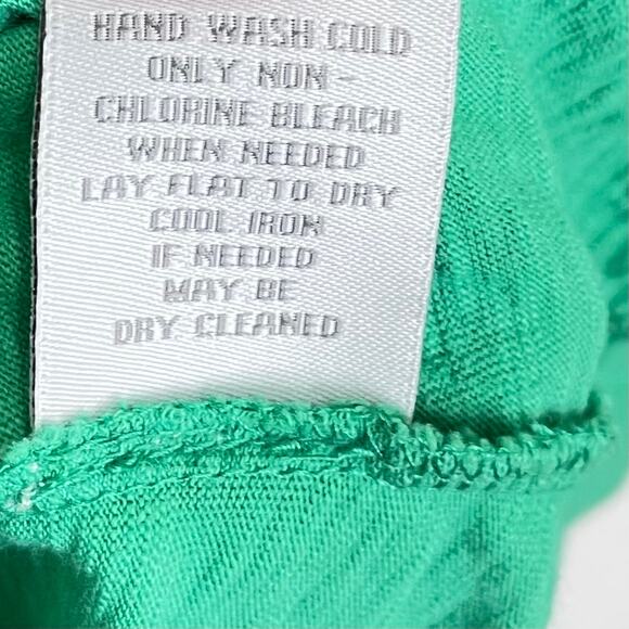 Soft Surroundings Size L Green 3/4 Sleeve Cotton Embroidered Boho Tunic Shirt - Picture 6 of 8